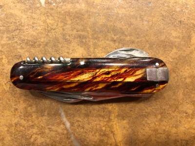 “Kanenaga Made” Tortoise Shell Handled Multi-Function Pocket Knife