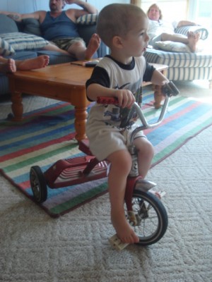 MY BIG MAN ON HIS BIKE!!