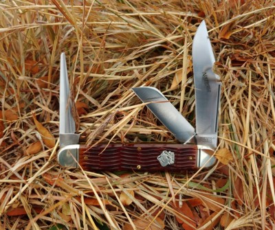 2016 GEC 98 Texas Cattle Knife - antique autumn jigged bone