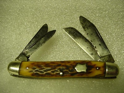H &amp; B Stag Handle 4-blade