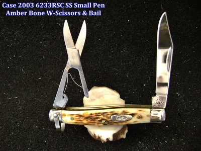 Case 2003 6233RSC SS Small Pen - Amber Bone W-Scissors & Bail - Labeled.JPG