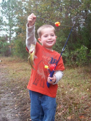 Once upon a time there was a little boy who was learning to fish.