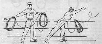 Sailor Throwing Heaving Line w/Monkey Fist