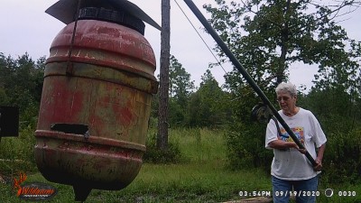 Miss Joy is a good sport, she has always been willing to help me with my woods projects.  Here she is following the tractor keeping the leg from swinging in the move.