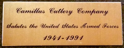 Unused Brass Plaque