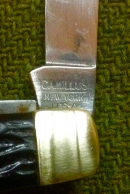 This tang stamp is on both main blades. The secondary blades are unmarked.
