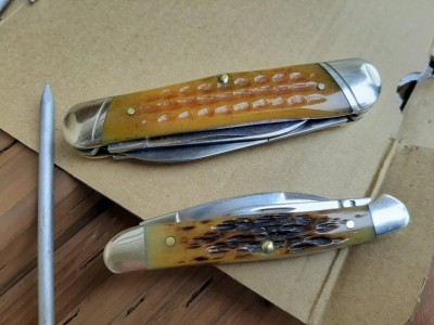 1995  63045 honey bone Whit -  2004 62109W modded  bone color Mini Copperhead