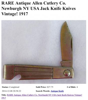 This One Is Not From My ALLEN CUTLERY COMPANY Collection.