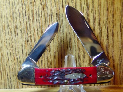 Case XX Canoe DR62131-1991-Dark Red Standard Jigged Bone Box#26 $185.00.JPG