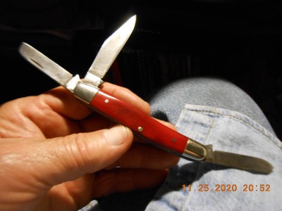 All decked out in smooth red bone.