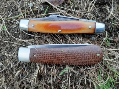 Schrade USA 8OT with Jeffin bones - This years Tidioute Mustang burlap