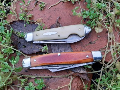 #85 Bullet End EZO LL smooth ivory bone - Schrade 8 OT stockman Jeffinn bone
