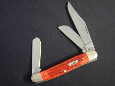 Case 6347 SS red-bone pocketworn stockman.