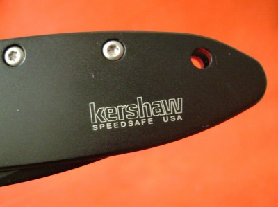 Kershaw Leek 1660 Black & Black - Brand Etch.JPG