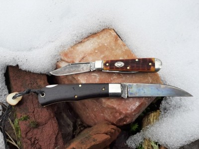 Cripple Creek #14 boys knife bone - 72 Scout LB Wharn ebony