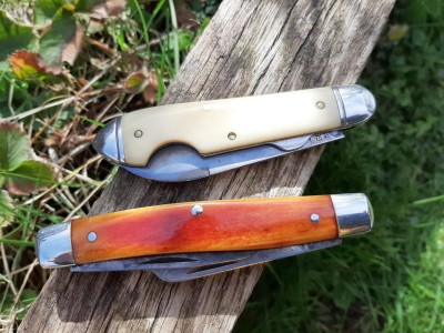 Northfield 85 ivory bone - Schrade 8OT jeffinn bone