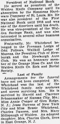 Edward Whitehead, also Walden Knife Company &amp; Schrade Cutlery Company mentioned.