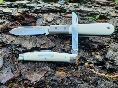 1993 Kane Cutlery Co PA(Germany) whit in E. ivory - 2019 Lionsteel (Italy) modern Barlow E. ivory