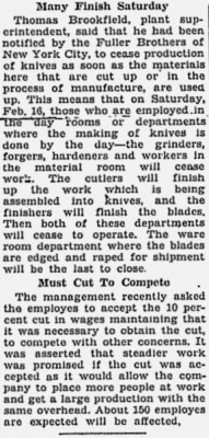 New York Knife Company &amp; Fuller Brothers mentioned. <br />See also picture #5-February 6, 1929-previous post.
