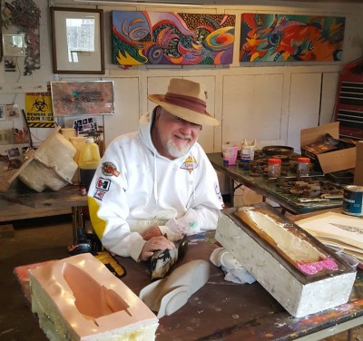 GregDePauw with the Rocket Kar just out of the mold..jpg