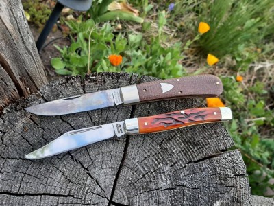Tidioute 72 Mustang burlap - Schrade 8 OT Jeffinn wormgroove