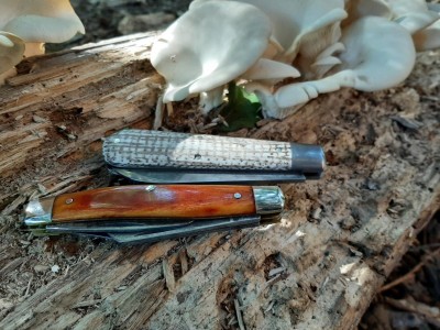 Northwoods Heritage (GEC 86) Frosted Mini Wheat micarta - Schrade USA 8 OT Jeffinn bone