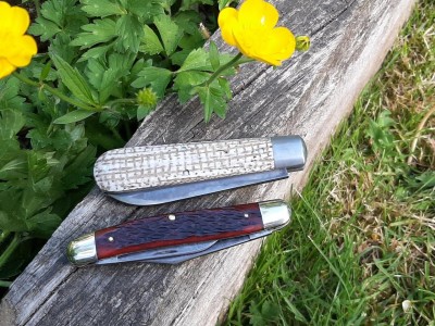 Northwoods GEC 86 frosted mini wheat micarta - Case 06247PEN red bone