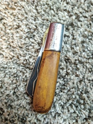 Electric Mate Barlow Knife, Ric-Nor, Osage Orange Wood, 3 3/8&quot;