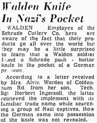 Schrade Cutlery Company mentioned.