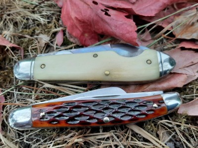Northfield 85 smooth ivory bone - Schrade 895 Jeffinn bone