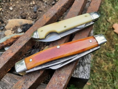 GEC Northfield 85 Bullet End EZO LL ivory bone - Schrade 8 OT with Jeffinn bone