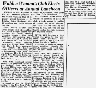 Mrs. L. J. Schrade-Robert Schrade mentioned.