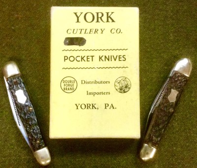 The Main Blade On Each Knife Is Tang Stamped <br />YORK (over) CUTLERY And SOLINGEN (over) GERMANY.