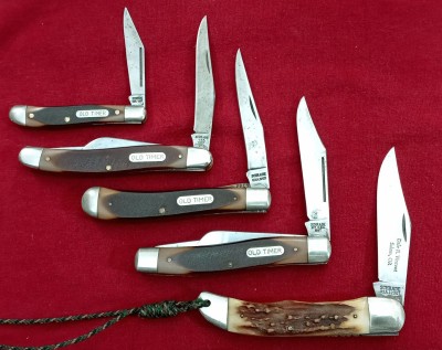 Some of my Schrade Old Timers. I like used knives better than new ones, personally.