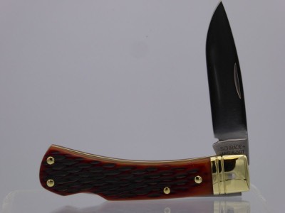Schrade 5OT with Amber Jigged Bone Handles