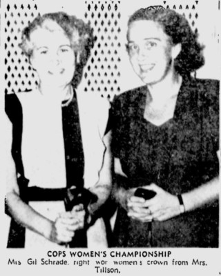 Mrs. Gilbert Schrade Pictured.<br />Associated Text, Golf Related, Was Unreadable.