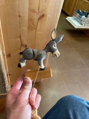 With string pulled