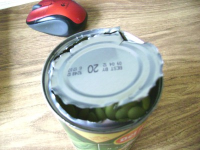 You can see, at about 5 o'clock on the can, where I took a second run at it.