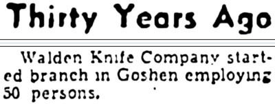 Walden Knife Company Mentioned.