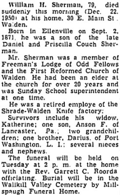 Obituary-<br />Schrade Walden Knife Factory Mentioned.