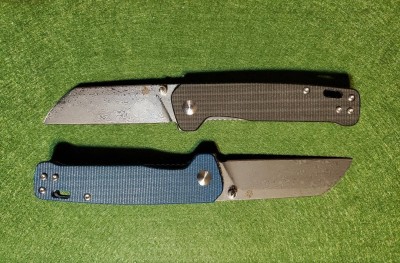 QSP PENGUIN QS130 EXCLUSIVE BLACK LINEN MICARTA WITH WAVE PATTERN DAMASCUS STEEL BLADE - $50  (6).jpg