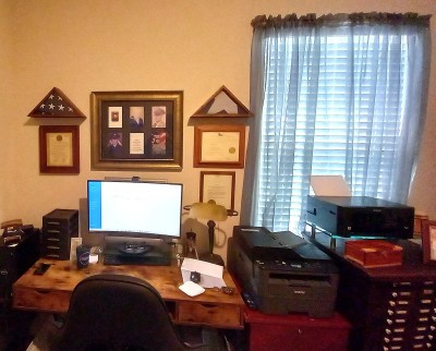 My computer desk and printers