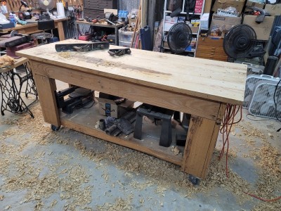 Flattening in process - notice low spot that is still dirty