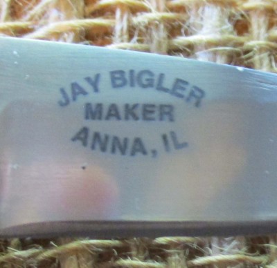 My dad used this mark on knives from about 2001 to 2004. However, he found it to be a little too large to use on the smaller blades of folding knives.