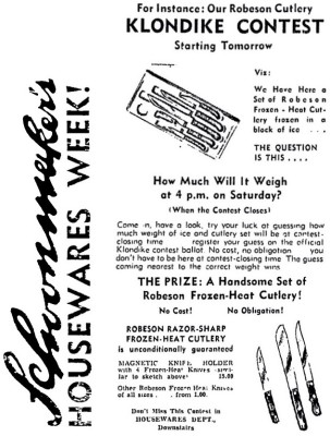 Robeson Frozen-Heat Cutlery Mentioned.