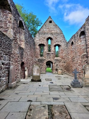 Ruins of old Scottish abbey church