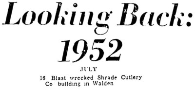Schrade Cutlery Company Explosion Mentioned.<br />Article And Pictures Posted On Monday, August 15, 2022.