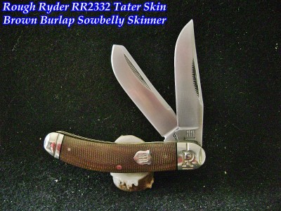 Rough Ryder RR2332 Tater Skin Brown Burlap Sowbelly Skinner - Labeled.JPG