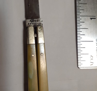 Reverse tang stamp reads &quot;Bontgen &amp;&quot; with Sabin obscured by wear and patina.