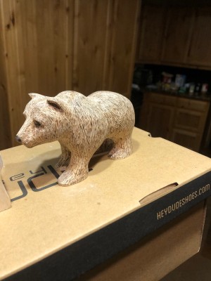 Fur burned after carving